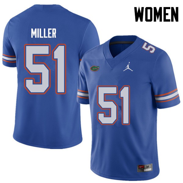 Jordan Brand Women #51 Ventrell Miller Florida Gators College Football Jerseys Royal
